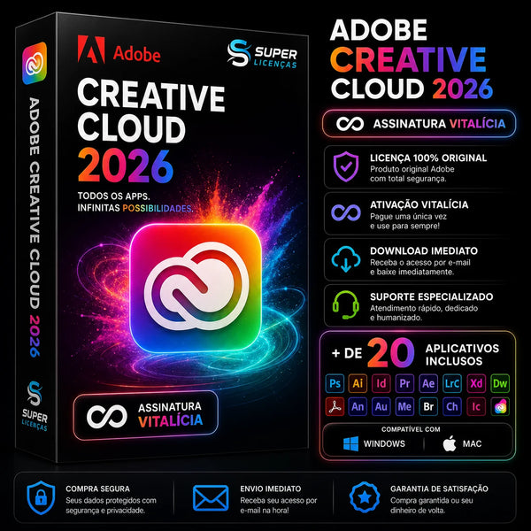 Adobe Creative Cloud 2026 - Assinatura Original (Todas as Apps)