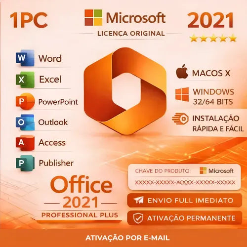 Office 2021 Professional Plus Vitalícia | Vincule ao Seu E-mail