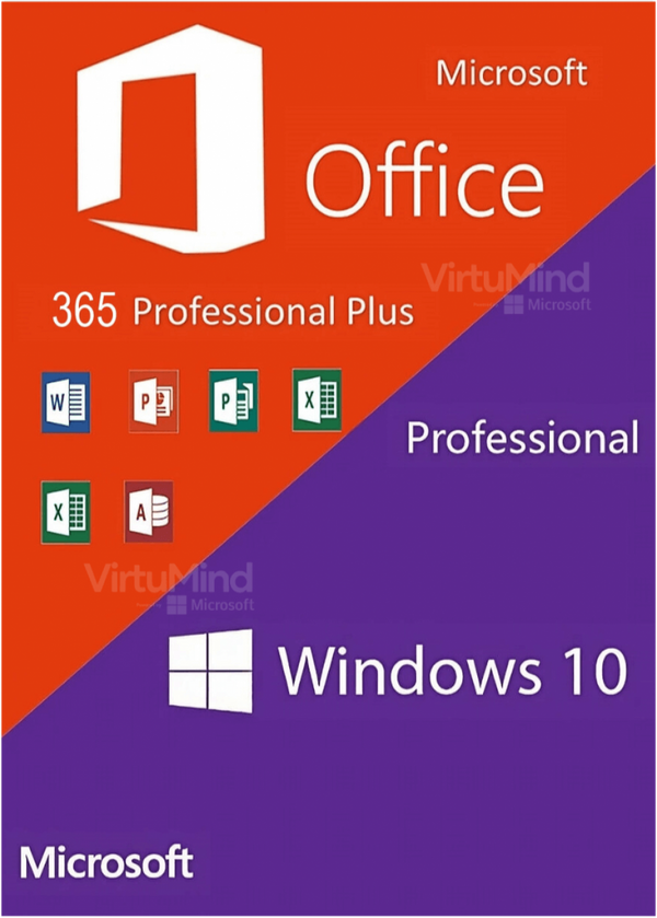 Windows 10 Pro Vitalícia + Office 365 Original para 5 Dispositivos 1 Ano